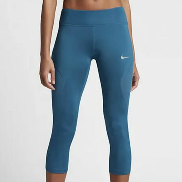 Nike Womens Power Racer Running Capri Tight Fit Leggings Size M - Picture 1 of 8